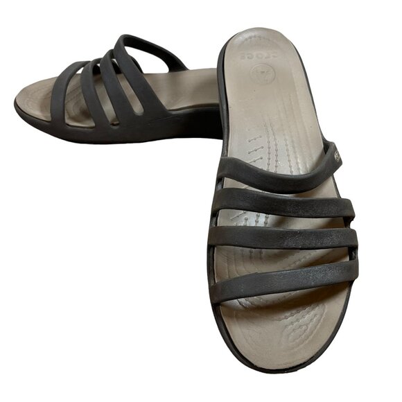 Crocs Rhonda Strappy Wedge Sandals - Picture 1 of 9
